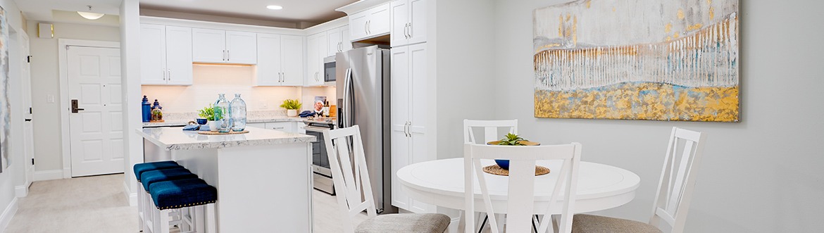 open concept kitchen and dining room